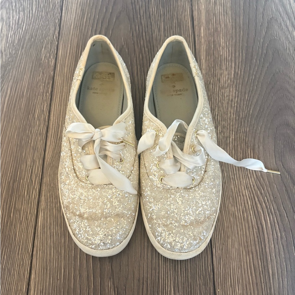 Kate Spade Glitter Sneakers - Cream